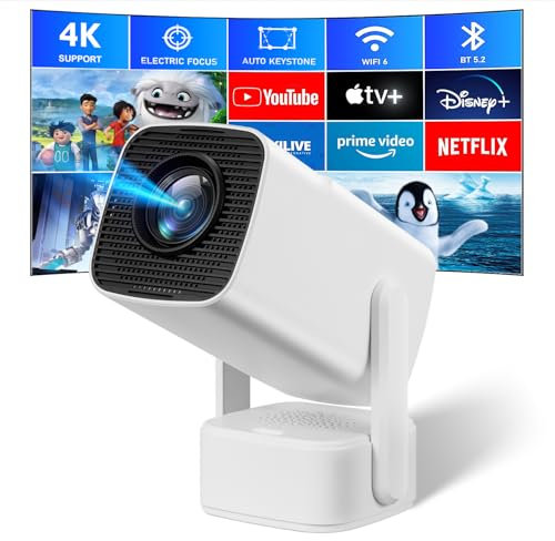 Mini 4K Projector,SEPYMP Portable Projector,Android 11,1920 * 1080 FHD,350 ANSI,with 5W Independent Speaker,Pre-installed Netflix,Youtube,and App Store.