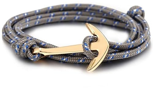 Bracelet ancre cordon en polyester, One Size, Alliage et polyester