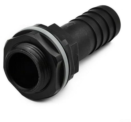 Yhenlovtt Conector rápido de púas de 1 pulgada para tanque de almacenamiento de agua de jardín, barril de lluvia, tanque de agua, conector de desbordamiento de 1 pulgada con arandela de tuerca Plus de