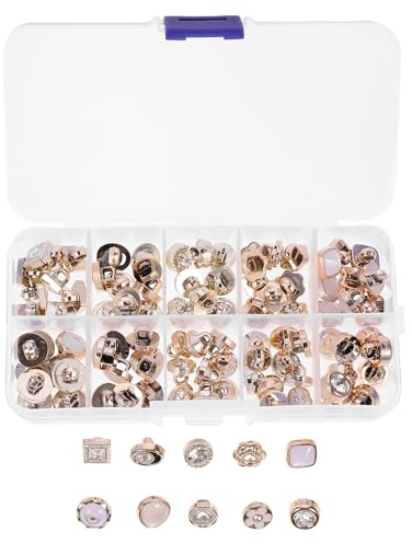 Healvian Scatola da 100 Pezzi Bottoni di Perla Fai da Te per Camicie e Abbigliamento, Pulsanti Multifunzionali Decorativi per Cucito e Progetti Artigianali, Accessori Resistenti per