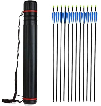 RASTKY Adjustable Strap Archery Box/Cover Carrier with Telescopic Quiver Tube, Extendable to 105CM, Suitable for Outdoor, Store Posters Umbrellas, 310g (Black)