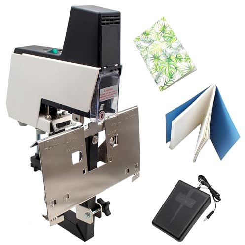 Electric Stapler Machine for Flat and Saddle Binding, Heavy Duty Automatic Binder with Single Head Operation