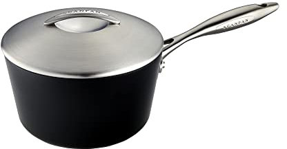 Scanpan Professional 2-Quart Covered Saucepan, Black/Silver, 2 qt