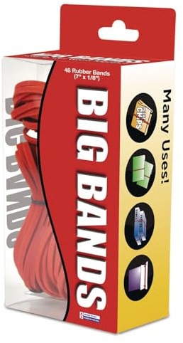 Alliance Rubber 00699 Big Bands - Large Rubber Bands for Oversized Jobs,Red 48-Count