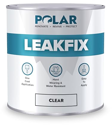 Polar Leak Seal Clear Paint - 500ml - Instant Waterproof Roof Sealant - Ideal for Leaks, Cracks & Roof Repair - Concrete, Brick, Metal, Drainpipes & Gutters - Easy to Apply