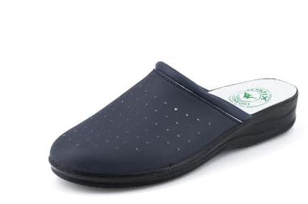 JOMIX Zuecos Sanitarios Mujer Chanclas Sanitarias Cómodas Ortopédicas Ligeras Transpirables, A Azul, 39 EU
