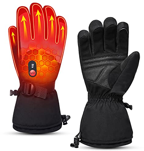 Sun Will Beheizbare Handschuhe – Elektrische Winterhandschuhe für Damen & Herren, Wasserdicht mit Touchscreen, wiederaufladbar, Motorrad-, Ski-, Jagd- & Outdoor (Grey-01, M)