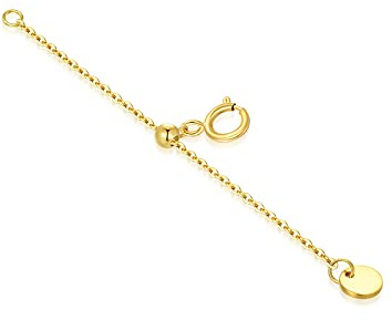 DUGISOWE 10k Real Gold 1/1.5/2/3/4 Necklace Extender Chain, Durable Strong Removable Gold Chain Extender, 10k Gold Adjustable Extension Chain for Necklace Bracelet Anklet (3inch, style 3-yellow)