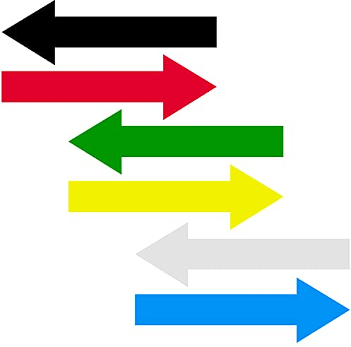 72 Stück Fluoreszenz-Aufkleber Pfeilen Haftmarker Film Index Flaggen Pfeil Tabs Farbige Haftnotizen Beschreibbare Tabs für Raum Richtungen (10 x 3 cm, 6 Farbe)