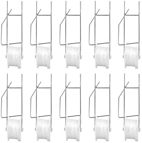 NIUXICH Lot de 10 crochets à rouleau pour tomates, kit de treillis pour plantes avec corde de 15 m, crochet à rouleau pour tomate, serre, fleur, vigne, culture