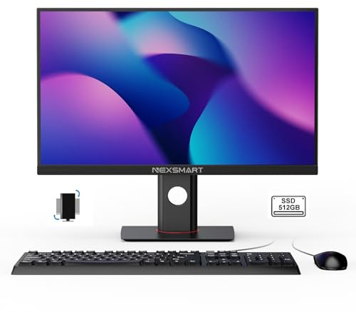 Ordinateur de Bureau Tout-en-Un 23,8 Pouces avec Core i7-4785T Ordinateur Tout-en-Un 8GB RAM 512GB SSD Soutien Dual Band WiFi Blutooth 4.2 Wired Mouse and Keyboard Noir(Écran Non Tactile)