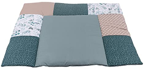 ULLENBOOM ® Wickelauflage 85x75 cm Eukalyptus (Made in EU) - Wickelunterlage Waschbar und für Unterwegs geeignet, Bezug: 100% OEKO TEX Baumwolle, Wickeltischauflage 75x85
