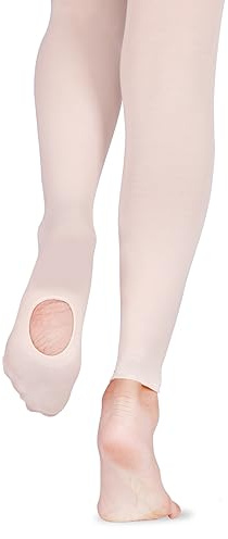 HiDance Girl's Women's Ballet Dance Tights, Ultra Soft Convertible Footed Dance Sockings Ballet Transition Tights（Ballet Pink,6-8Years）