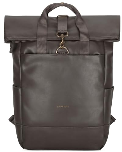 Expatrié Rucksack Damen Braun - Adele - Rolltop Tagesrucksack Elegant für Uni Fahrrad Arbeit - Eleganter Laptop Backpack Groß Frauen - Wasserabweisend