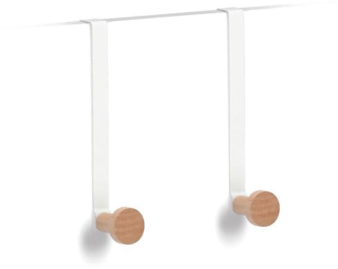 Zeller 13836 Türhänger-Set, 2-tlg., Metall/Holz, weiß