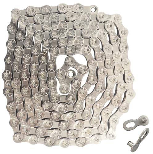 Roellgs 9-Speed Bike Chain 116 Links Bicycle Chain High Strength Manganese Steel Cycling Chain with Magic Buckle for Road Mountain Bike