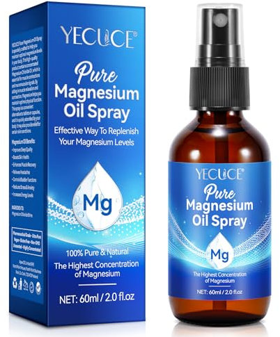 Huile De MagnéSium En Spray, 100% Pure Et Naturelle D'Huile De MagnéSium，Huile Apaisante Pour La RéCupéRation Sportive, Spray Corporel Au MagnéSium