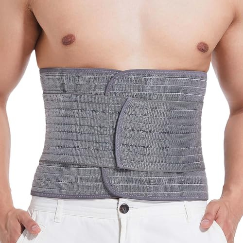 Men’s Abdominal Binder for Post Surgery Recovery – Adjustable Compression Support Belt for Hernia Repair, Abdominal Surgery & Core Stability