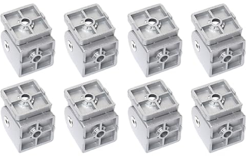 Lot de 8 connecteurs articulés, charnière pivotante flexible réglable à 180°, en alliage de zinc pour imprimantes 3D, fabrication de meubles (3030 argent)