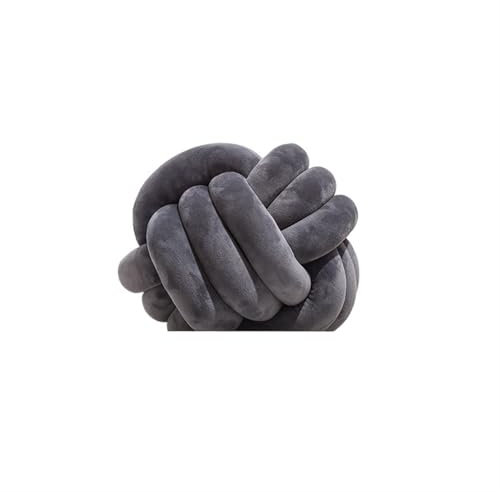 MZSKLW Cuscino a forma di nodo, cuscino a sfera, corto, in peluche, decorativo, per la casa, per divano, letto, soggiorno, pavimento (nodo grigio scuro, 28 cm)