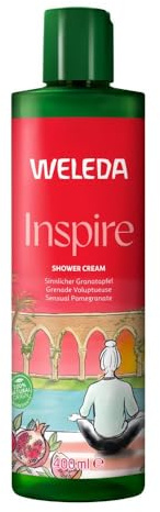 WELEDA Bio Inspire XL Duschgel vegan - Naturkosmetik Granatapfel Dusche für Frauen & Männer mit Orange / Vanille Duft - Natürliche Hautpflege Duschseife zur Gesicht & Körper Reinigung (1x 400ml)