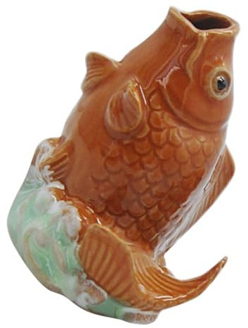 TOYANDONA Ugello Per Fontana in Ceramica a Forma Di Pesce Decorazione Da Giardino Esterno Statua Ornamentale Resistente Compatta Per Fontana Da Stagno e Giochi D'acqua