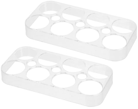 GARIOUANS Portauova per Frigorifero in Plastica Trasparente, Scatola per Uova Coperchio, Set da 2 Pezzi, Contenitore per Conservazione delle Uova Vassoio Antigoccia, Organizer per Cucina