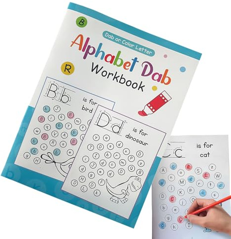 Cuaderno de aprendizaje inglés - Cuaderno de ejercicios de letras con tareas de pintura y escritura, desarrollo temprano del lenguaje, material de aprendizaje educativo, entrenamiento lúdico en alp