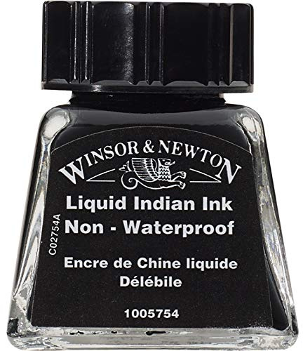 Winsor & Newton 1005754 Drawing Ink Bottle, 14 ml - Liquid Indian Ink