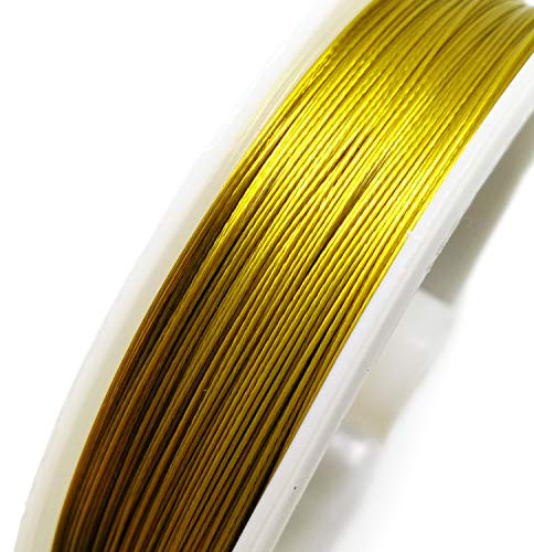 Roll of 30 Meters Golden Tigertail Beading Wire 0.45mm ~Jewelry Findings~