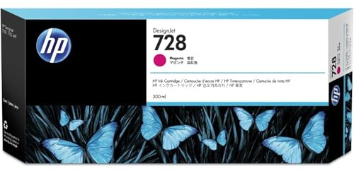 HP 728 Magenta 300-ml Genuine Ink Cartridge (F9K16A) for DesignJet T830 MFP & T730 Large Format Plotter Printers