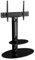 MAHARA Universal Column TV Stand - for 32 to 65 inch TVs-Freestanding black tall floor stand with oval black glass shelves and cable management-Height adjustable & fits in corners-Max Weight 40kg