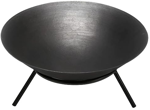 Perel Brasero, avec Support, 3 Pieds, Rond, 26 x Ø 56 cm, Fonte, Noir