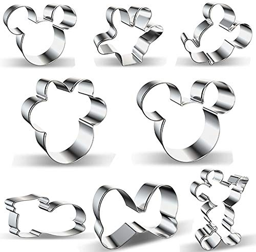 8-teiliges Ausstechformen-Set für Kinder, Mickey-Mouse-Kopf, Minnie Maus, Schleife, --Körper, Handfläche und Schuhe, Keksausstecher, Fondant-Förmchen