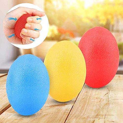 Handtrainer Fingertrainer Eiförmige Griffbälle 3 Stück Klettern Ball Hand Trainingsgerät Antistressbälle zur Kräftigung von Hand und Finger und Druckentlastung Farbe zufällig
