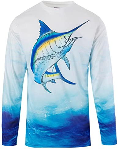 Kobalt1 Boys 2T-18 White Marlin Water Sport Fishing UPF Performance Shirt (4)