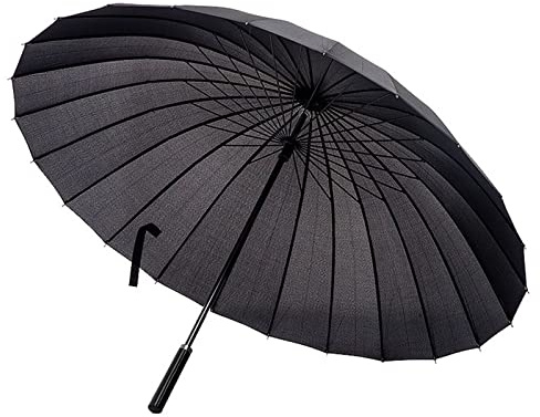 Meichoon paraply för regn mode stor storlek 24 spröt långt handtag rakt anti-UV sol vindtät pinne paraply