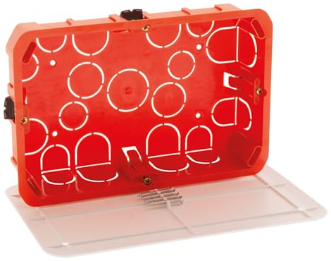 Zenitech, Boîte de Dérivation Cloison Sèche 170x110x40mm Rouge - Couvercle Ajustable pour Installation Électrique Sécurisée - Vis Incluses - Compatible Cloisons Sèches - Finition Discrète et Propre