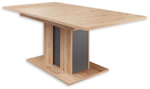 Memphis Esstisch ausziehbar in Artisan Eiche Optik, Graphit - Ausziehbarer Esstisch für Ihr Wohn- & Esszimmer - 160-210 x 75 x 90 cm (B/H/T)