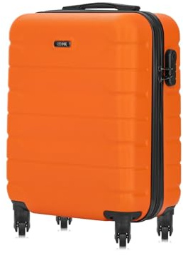 OCHNIK Valigia per cabina, 72 x 47 x 29, custodia rigida, da viaggio con 4 ruote, di medie dimensioni, trolley a mano, durevole, con ABS, blocco numerico, Colore: arancione., s, Trolley rigido con