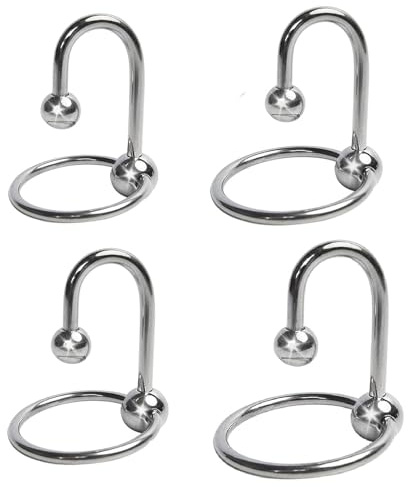 NIEEKRUN 4 Stück Dilator Harnröhre Edelstahl mit Penisring, Katheter Harnröhre Mann mit Eichelring, Sex Spielzeug für die Männer,Dilatoren Männer Set,Harnröhrendehner Harnröhren Plug - 25/28/30/33mm