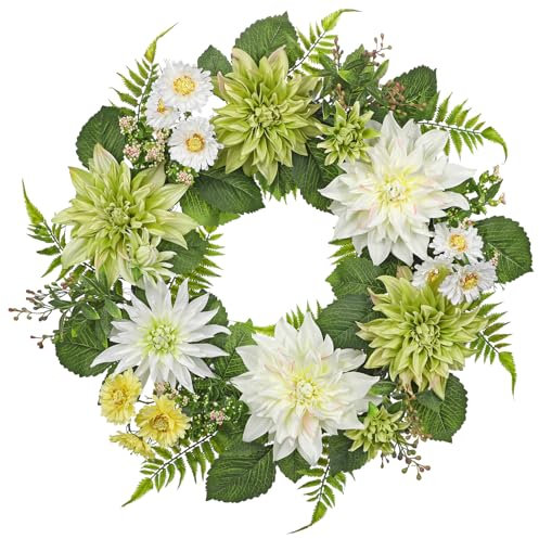 Corona de flores artificiales de 60 cm de diámetro, decoración para puerta, decoración de pared, decoración de primavera, verano, Pascua, hogar, fiestas, puertas, bodas