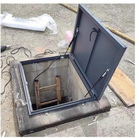 XILYZMO Aleación Aluminio Trampilla Acceso Al Techo Acceso Emergencia Ventanas Cubierta Escape Impermeable Trampilla Techo con Pestillo Puerta Cubierta Pozo para Patio Puerta(60x60cm)