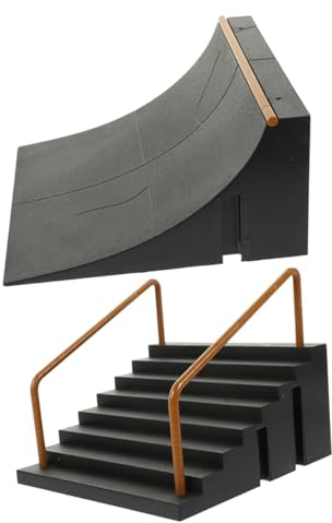 Hohopeti 2 piezas dedo skateboard rampa de plástico rampas de dedo skatepark accesorios para dedos skateboard kit creativo obstáculo niños niñas