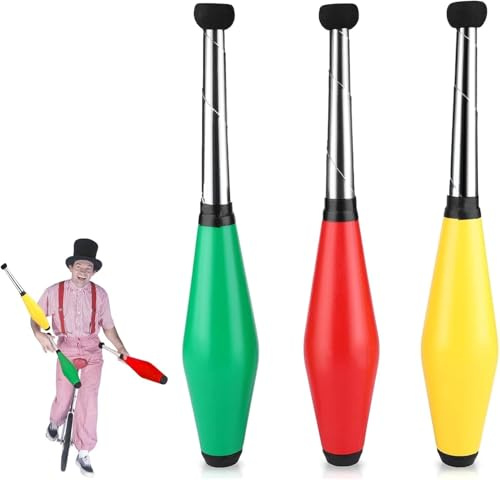 3-Piece 16.5inch Ultralight Juggling Stick Set (42×7cm) - Professional Circus Juggling Training Acrobatic Clubs/Juggling Pins for Beginner Adults Coordination Family Outdoor Activity & Skill Practice