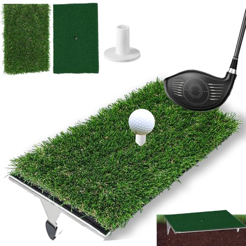 Swingmetrics golfmatta – gunga gångväg detektering med 35 cm x 23 cm aluminiumbas 3 tum dubbla jordspikar – träningsmatta för utomhusbruk, gunga feedback och träningshjälp, gåvor för män/kvinnor