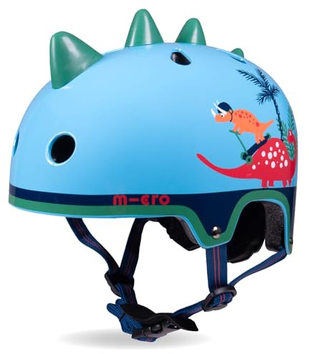 Micro Scooters | Bike/Scooter 3D Printed Deluxe Children's Helmet | Cycling Accessories | Adjustable Headwear | Boys & Girls | 55-58cm | Dino
