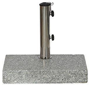 SIENAGARD 213345 Granitschirmständer, 25 kg, 45 x 28 cm für Schirmstöcke Durchmesser 25-48 mm, grau