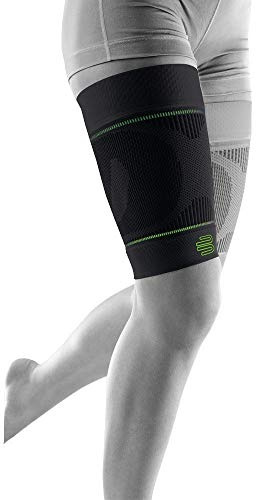 Bauerfeind, 1x Vendas de compresión de deporte para las piernas, Unisex, Adecuadas para ambas piernas, Para deportes de pelota o de resistencia, Fortalecimiento de los músculos, Talla M corto, Negro, 29345721700022