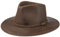 Stetson Buffalo Leather Westernhut - Lederhut Damen/Herren - Cowboyhut Sommer/Winter - Rodeohut aus Leder (Büffel) - Hut wasserabweisend - Regenhut Dunkelbraun L (58-59 cm)
